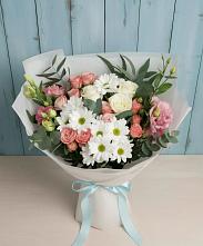 Букет цветов из:  Розы, Лизиантусы и Хризантемы в Калевале