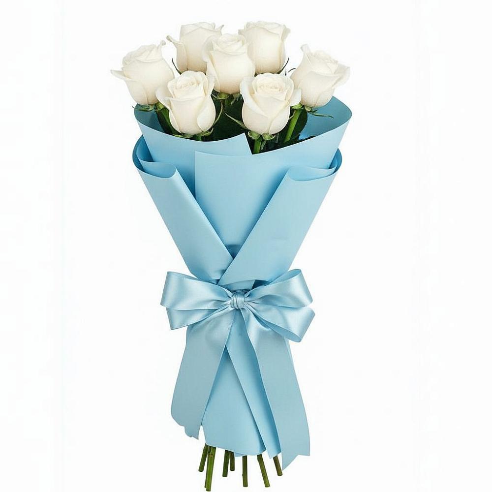 Букет 7 белых роз Проуд в Калевале