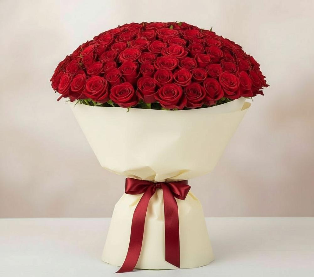 Букет 101 Красная роза Милано в Калевале