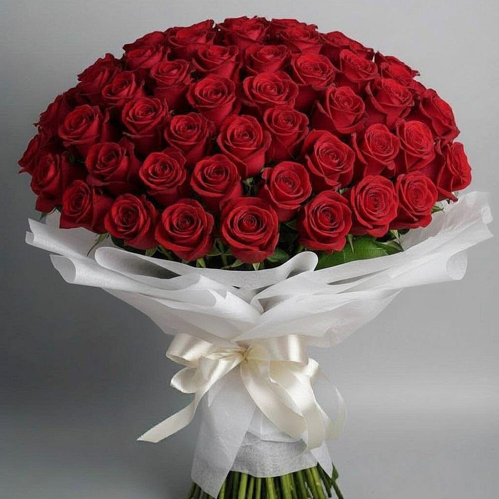 Букет 101 Красная роза Блэк Мэджик в Калевале