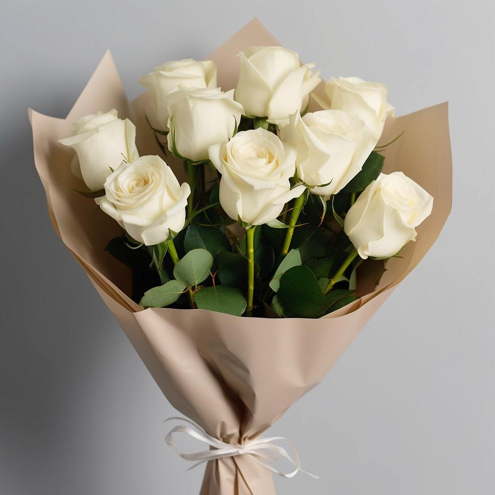 Букет 9 Белых роз Эдлесс Лав в Калевале