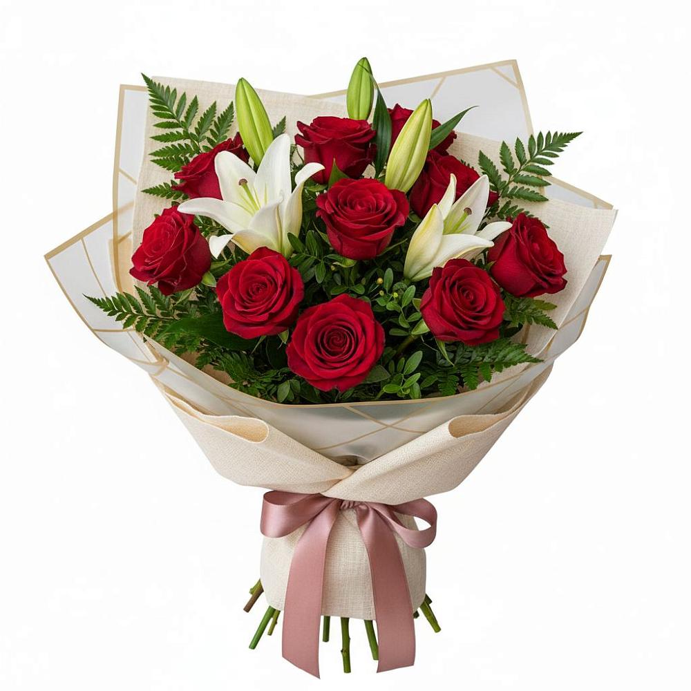 Букет цветов из: Лилии и Розы в Калевале