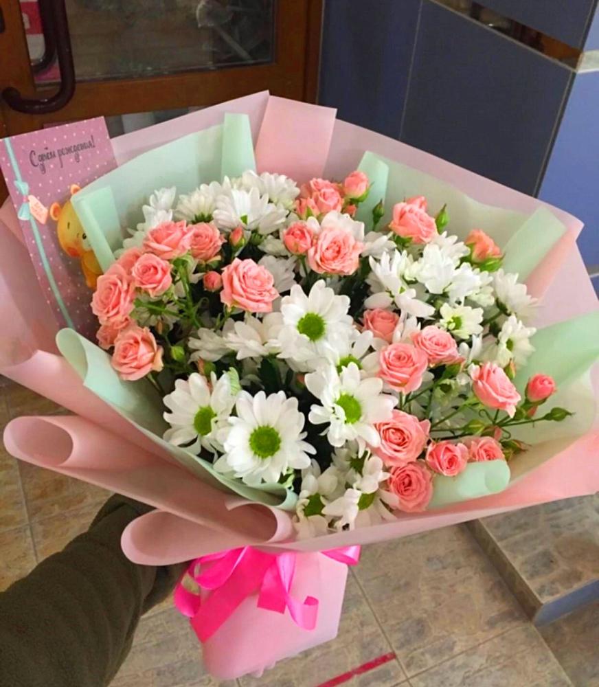 Букет цветов из: Розы и Хризантемы в Калевале