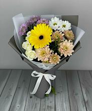 Букет цветов из:  Розы, Герберы и Хризантемы #REPLACE_PRED# Калевале