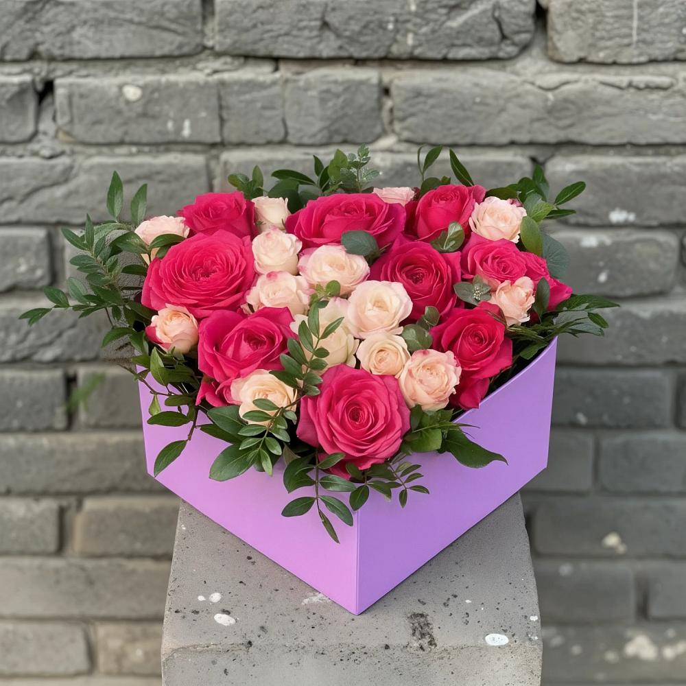 Цветочная композиция из Розы в коробке в Калевале