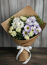 Букет цветов из:  Хризантемы и Розы в Калевале