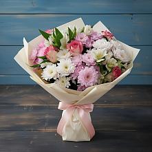 Букет цветов из:  Хризантемы, Альстромерии и Розы в Калевале