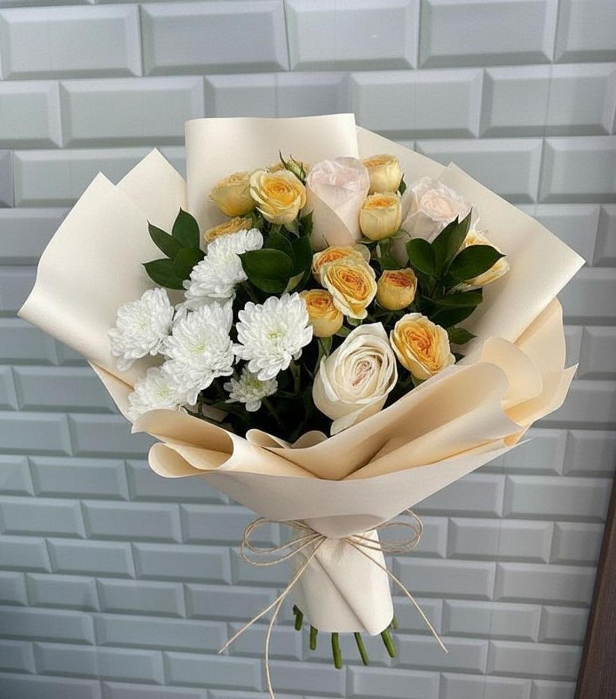 Букет цветов из: Розы и Хризантемы в Калевале