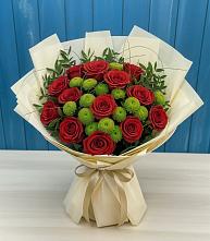 Букет цветов из:  Розы и Хризантемы в Калевале