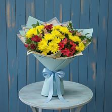 Букет цветов из:  Альстромерии и Хризантемы в Калевале