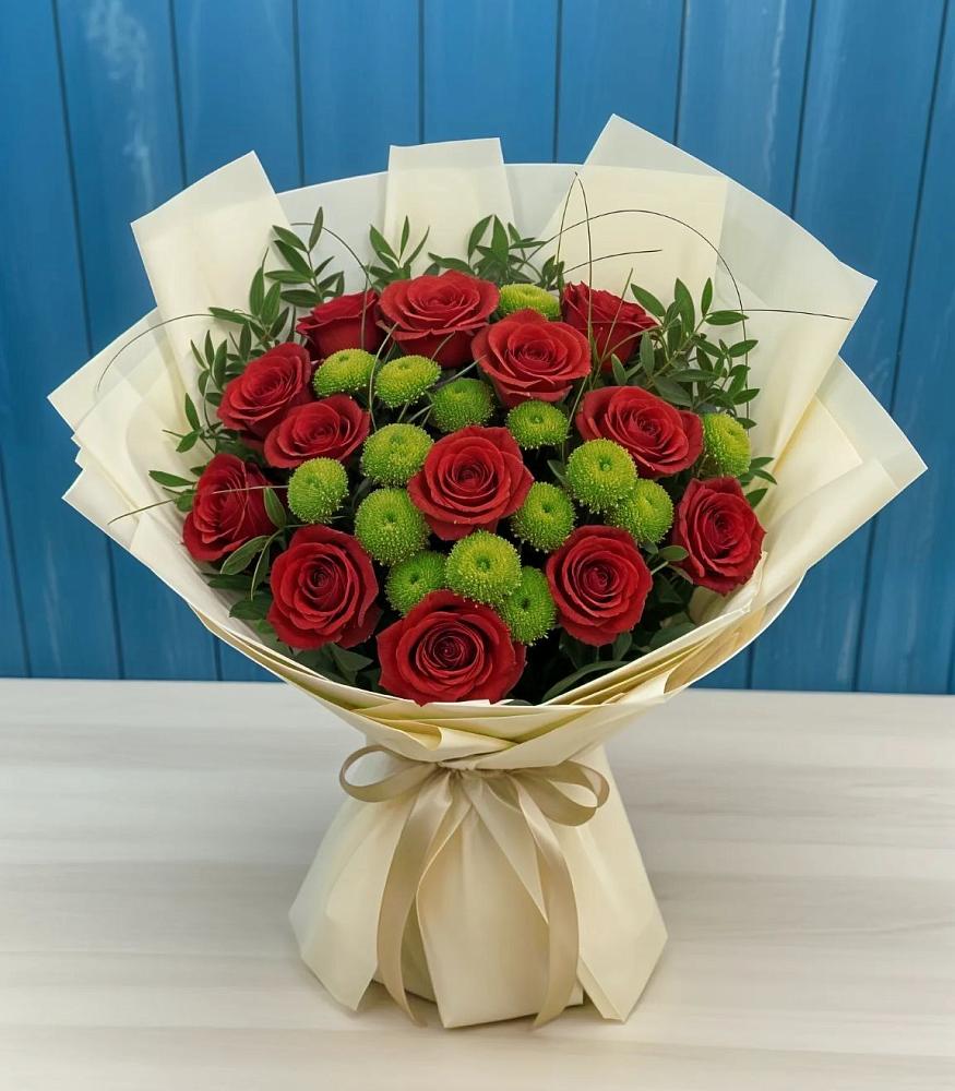 Букет цветов из: Розы и Хризантемы в Калевале