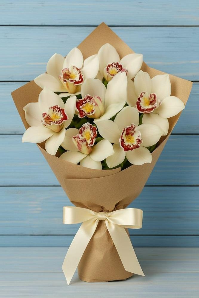 Букет цветов из: Орхидеи и Розы в Калевале